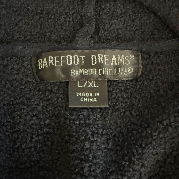 Barefoot Dreams Bamboo Chic Lite Knit Open Waterfall Cardigan Large/XL Black - Picture 11 of 11